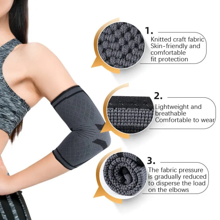 1pair Fitness Sports Protective Gear Breathable Sweating Sports Elbow Pads, Size:  M (Smoke Gray)