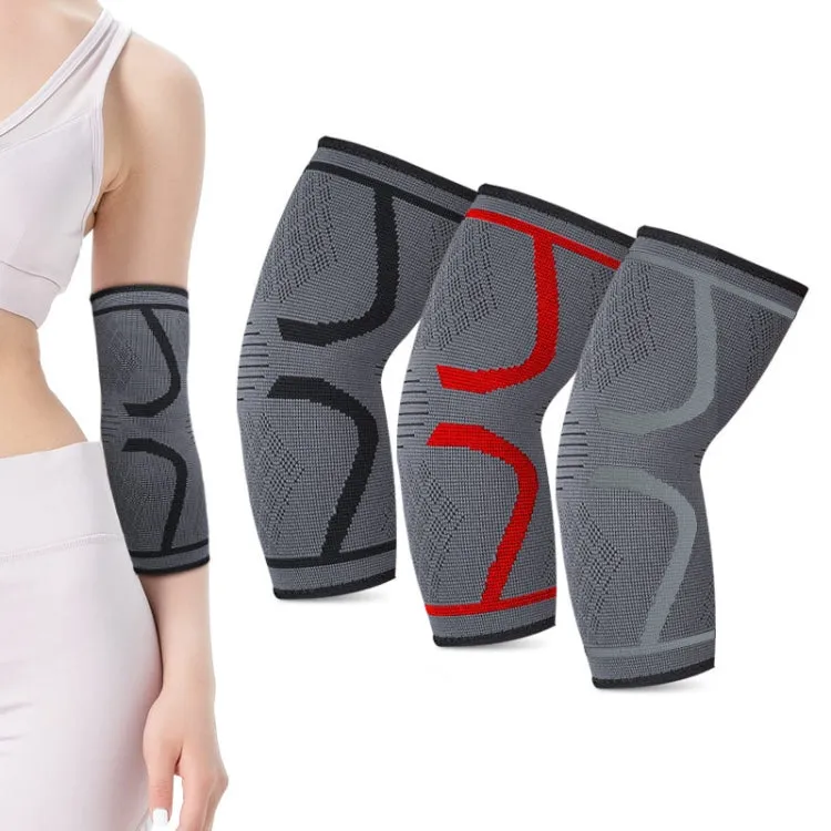 1pair Fitness Sports Protective Gear Breathable Sweating Sports Elbow Pads, Size:  M (Smoke Gray)