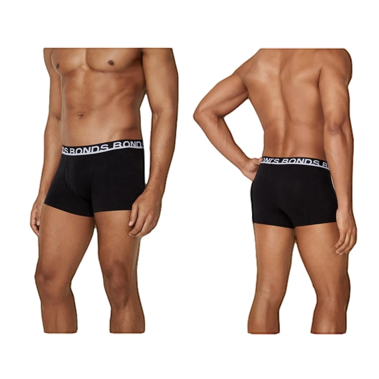 3 x Bonds Everyday Trunks - Mens Underwear Black Navy Jocks