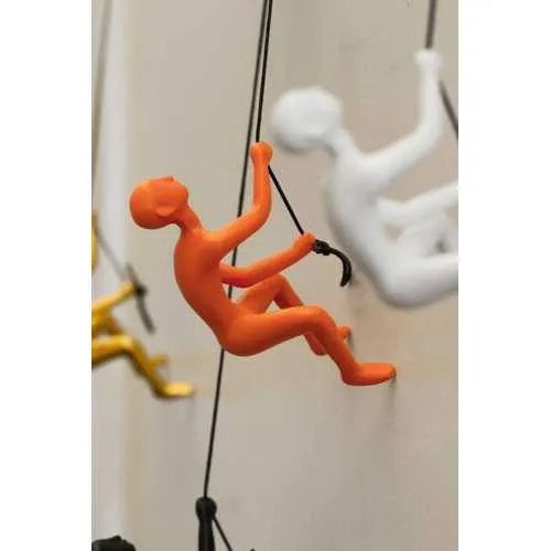 6" x 3" x 3" Resin Orange Climbing Man