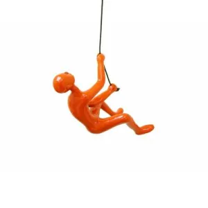 6" x 3" x 3" Resin Orange Climbing Man