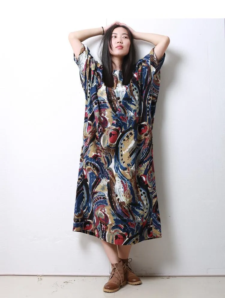 Abstract Art Inspired Midi Dress