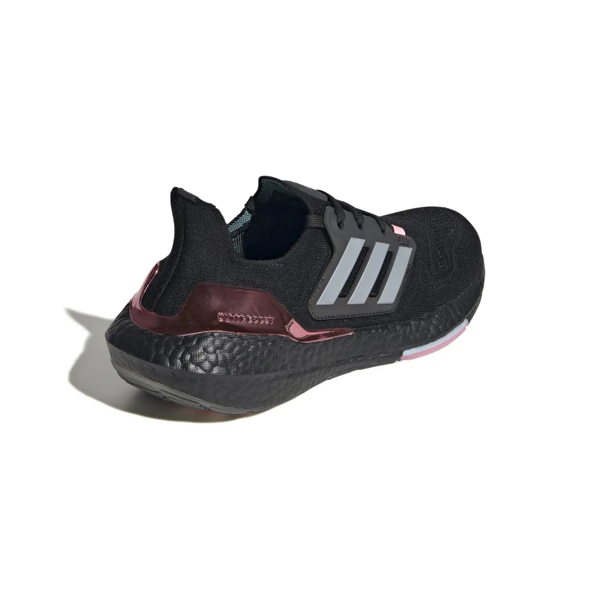 ADIDAS GX5928 ULTRABOOST 22 WMN'S (Medium) Black/Silver/Pink Primeknit Running Shoes