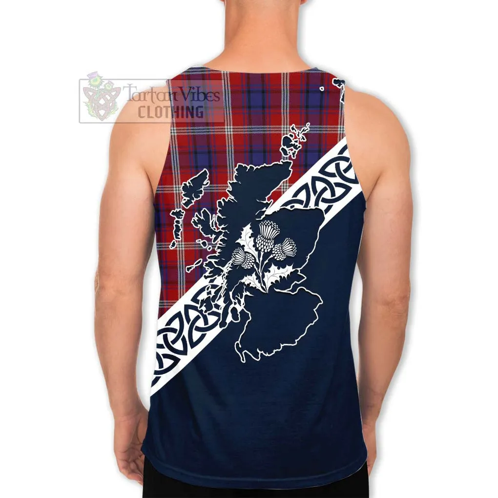 Ainslie Tartan Men's Tank Top Featuring Thistle and Scotland Map