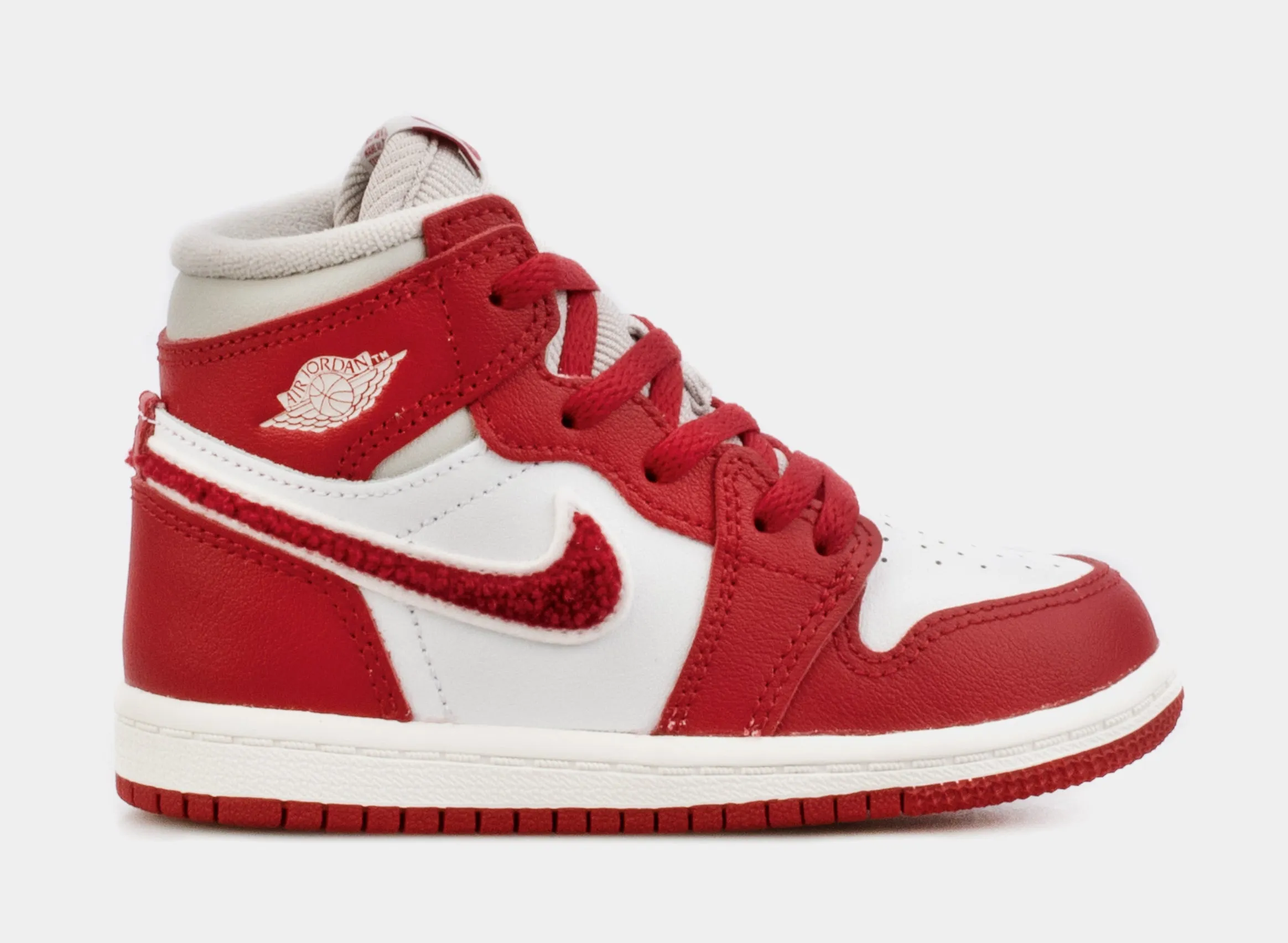 Air Jordan 1 High OG Infant Toddler Lifestyle Shoes (Red/Grey)