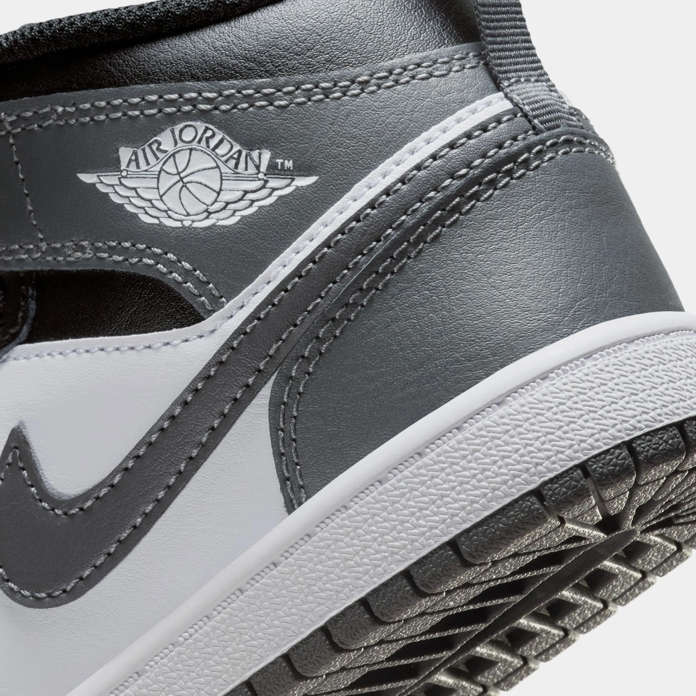 Air Jordan 1 Mid Iron Grey Preschool Lifestyle Shoes (Black/White/Iron Grey)