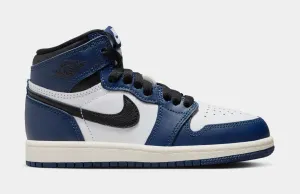 Air Jordan 1 Retro High OG Midnight Navy Preschool Lifestyle Shoes (Midnight Navy/Black/White/Sail)