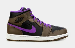 Air Jordan 1 Retro Mid Palomino Mens Lifestyle Shoes (Brown/Purple) Free Shipping