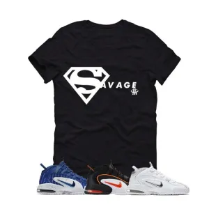 Air Max Penny 1 's "total orange" "white metallic & pinstripe" Black T (Metallic White Super Savage)