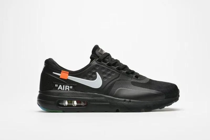 Air Max Zero Off White Black White Mens Running  Sneakers