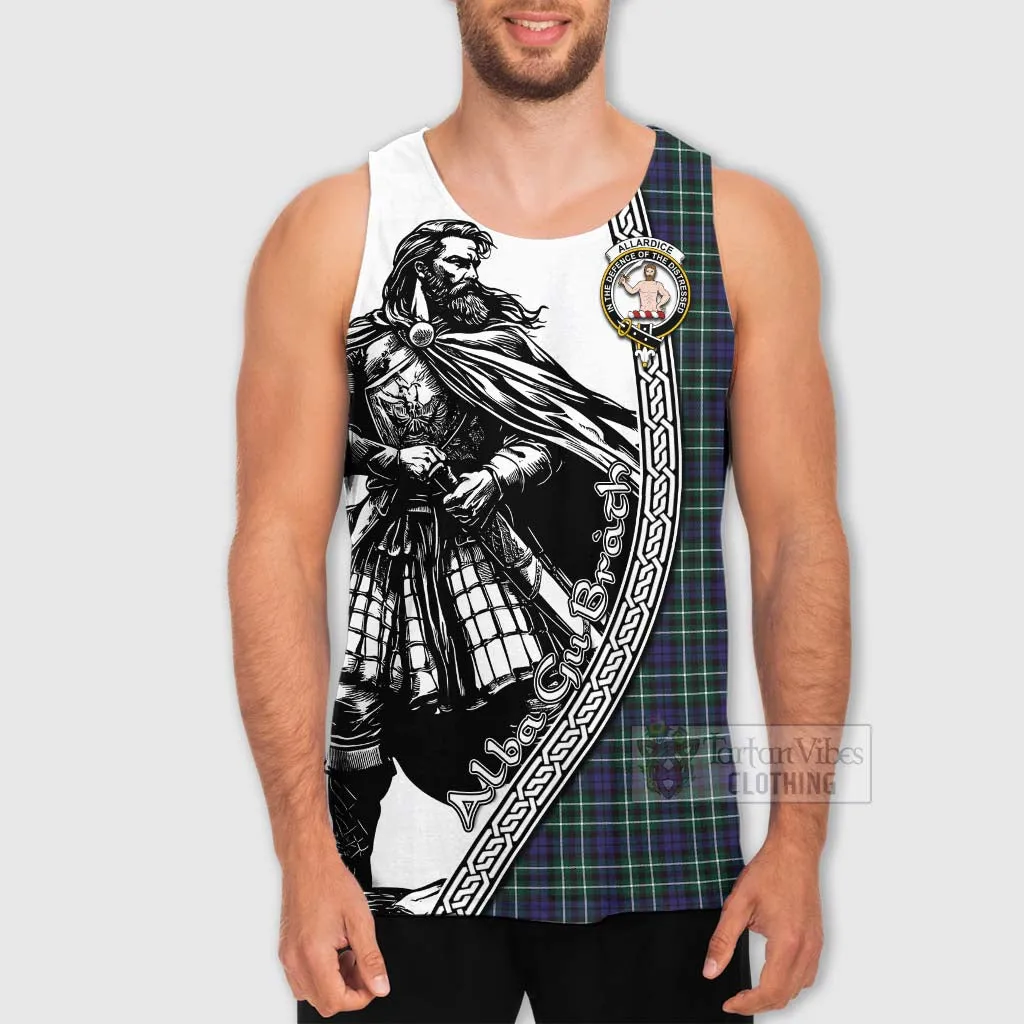 Allardice Tartan Clan Crest Men's Tank Top with Highlander Warrior Celtic Style