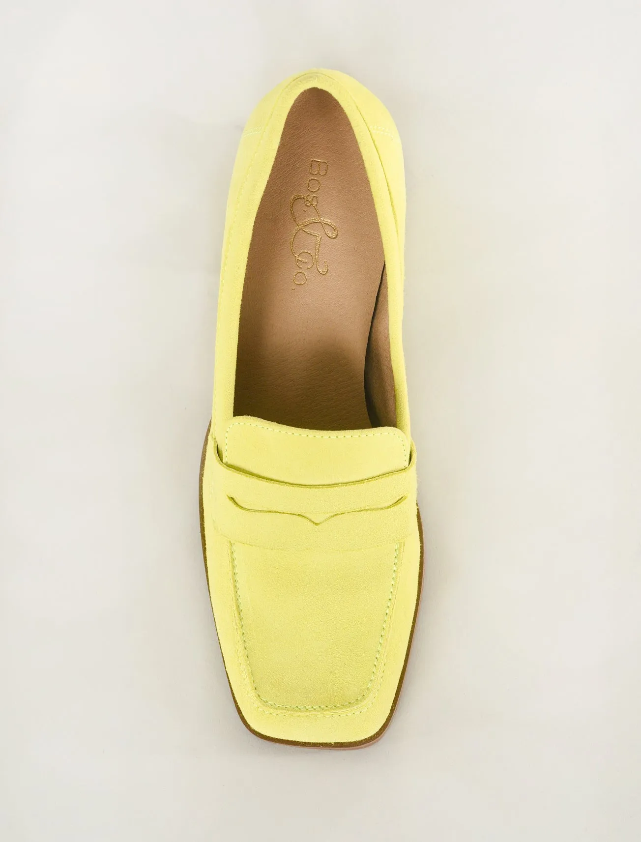 Ama Suede Heeled Loafer, Pear