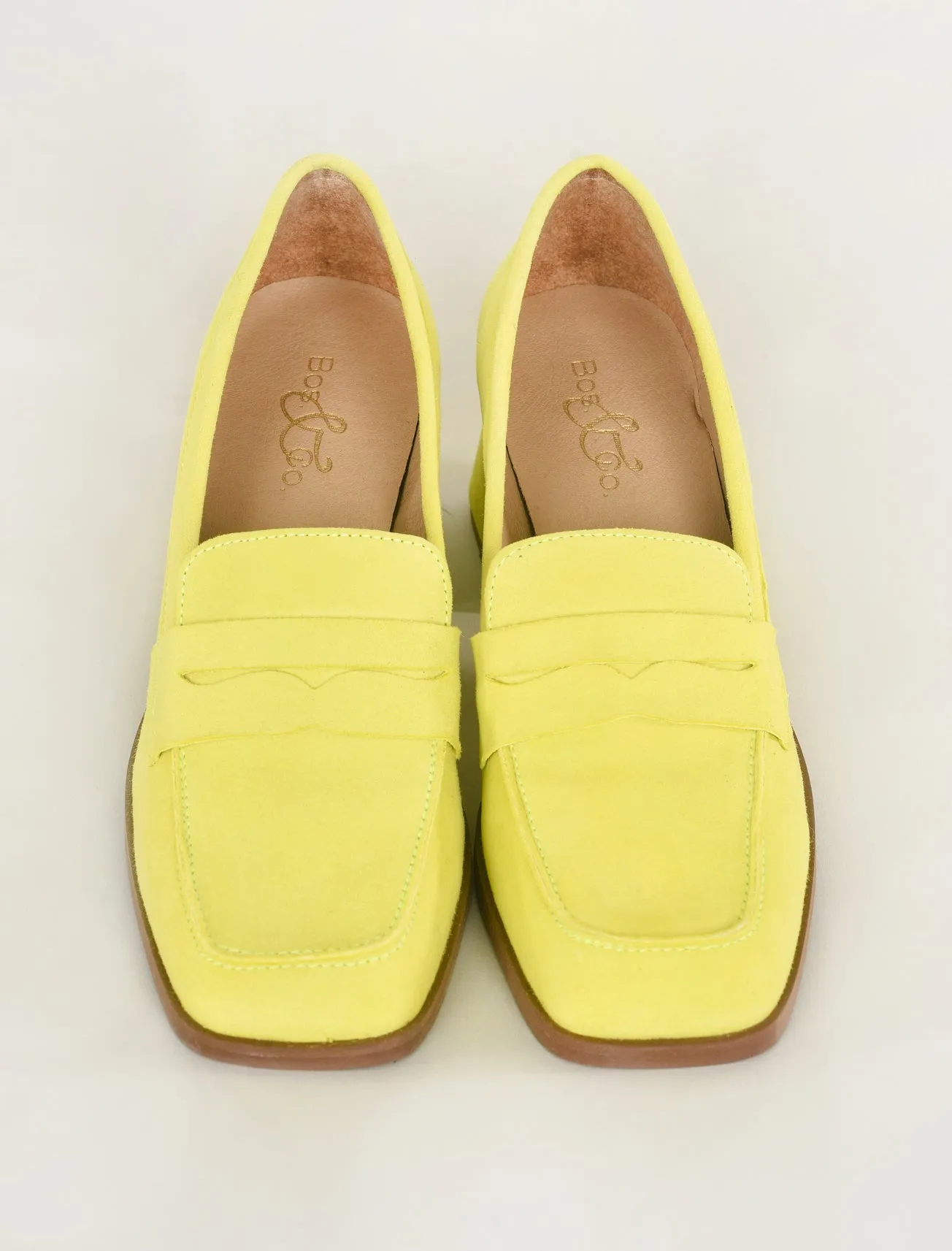 Ama Suede Heeled Loafer, Pear