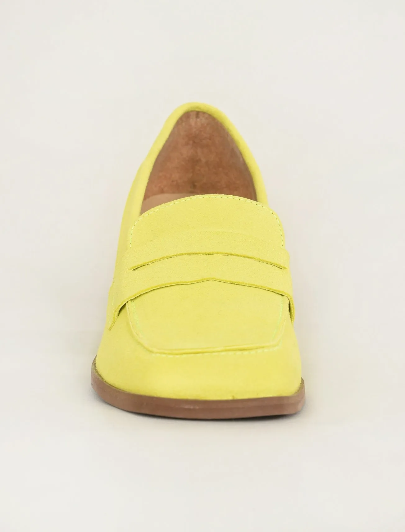 Ama Suede Heeled Loafer, Pear