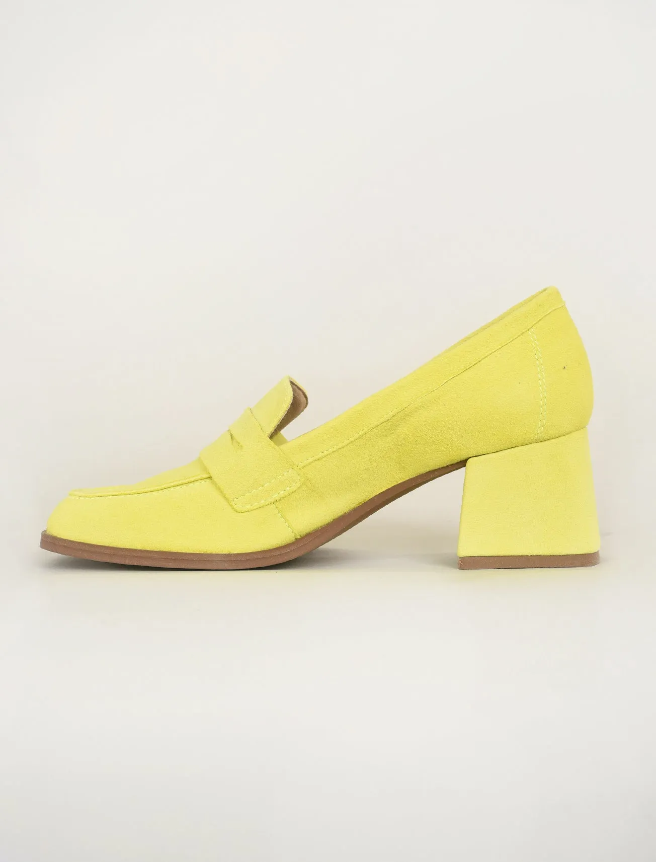 Ama Suede Heeled Loafer, Pear