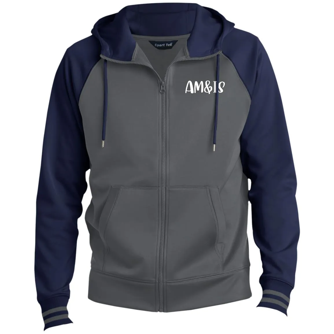 AM&IS Activewear Men's Sport-Wick® Full-Zip Hooded Jacket