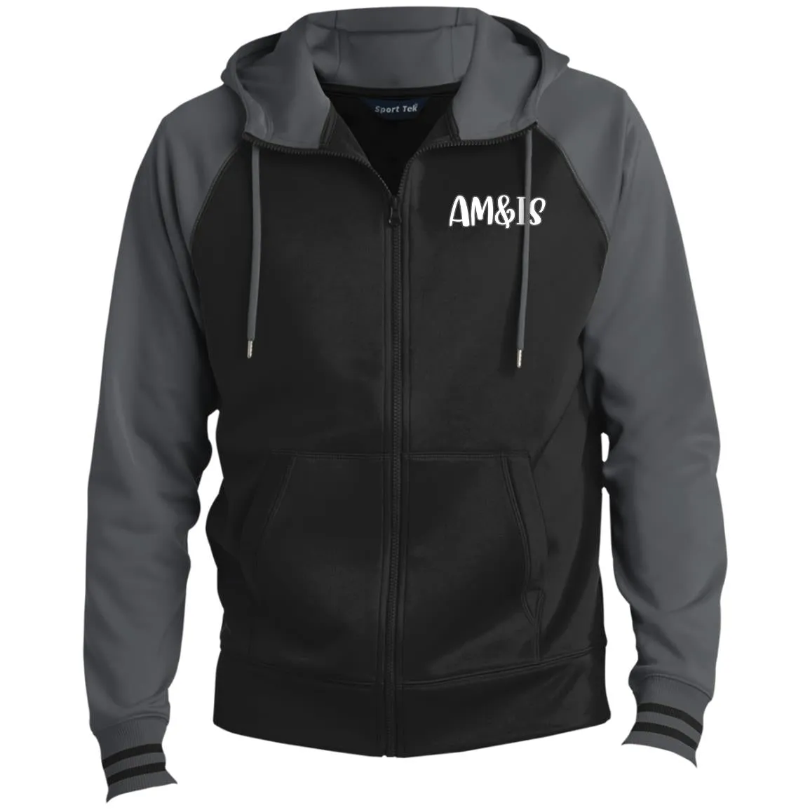 AM&IS Activewear Men's Sport-Wick® Full-Zip Hooded Jacket