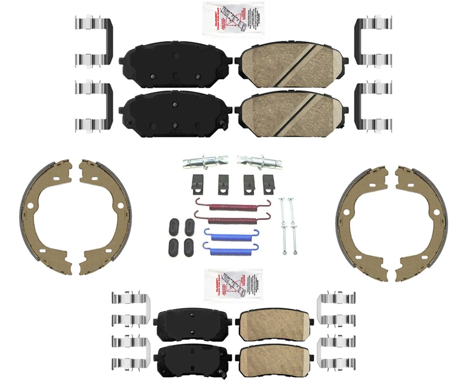 AmeriBrake Ceramic Disc Brake Pads Parking Shoes for Hyundai Veracruz 2007-2012