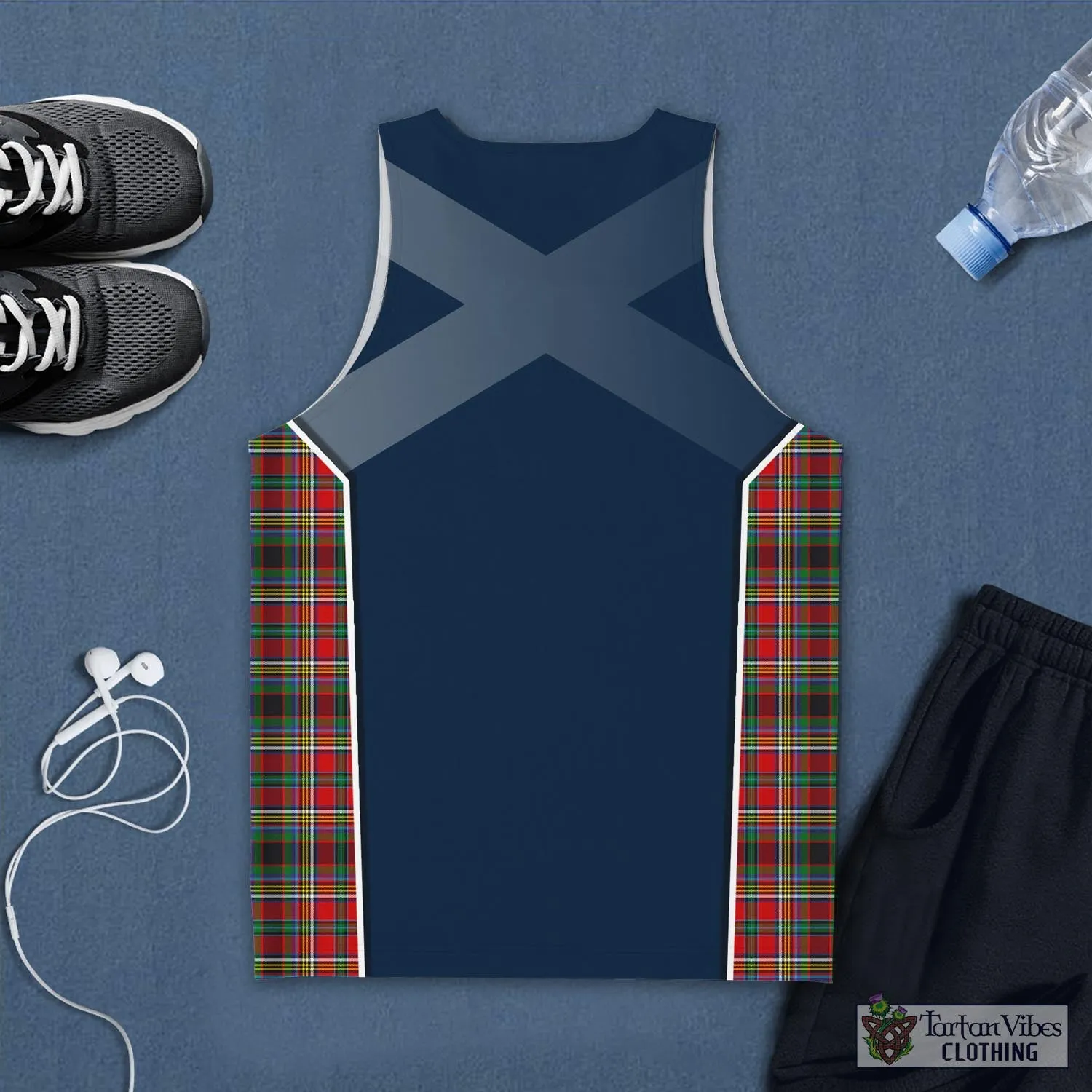 Anderson of Arbrake Tartan Men's Tanks Top with Family Crest and Scottish Thistle Vibes Sport Style