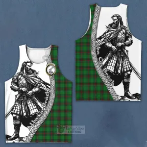 Anstruther Tartan Clan Crest Men's Tank Top with Highlander Warrior Celtic Style