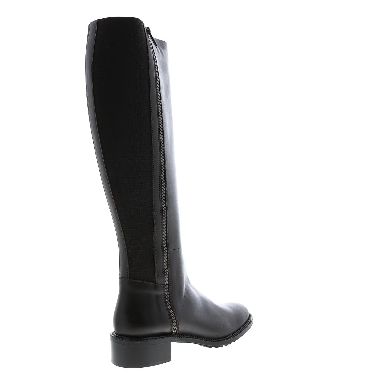 Aquatalia Ocala Calf Elastic 34L3789-ESP Womens Brown Leather Zipper Knee High Boots