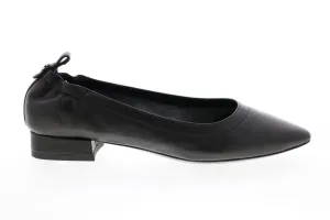 Aquatalia Pilara Soft Jersey Nappa 34L2388-BLK Womens Black Leather Flats Ballet Shoes