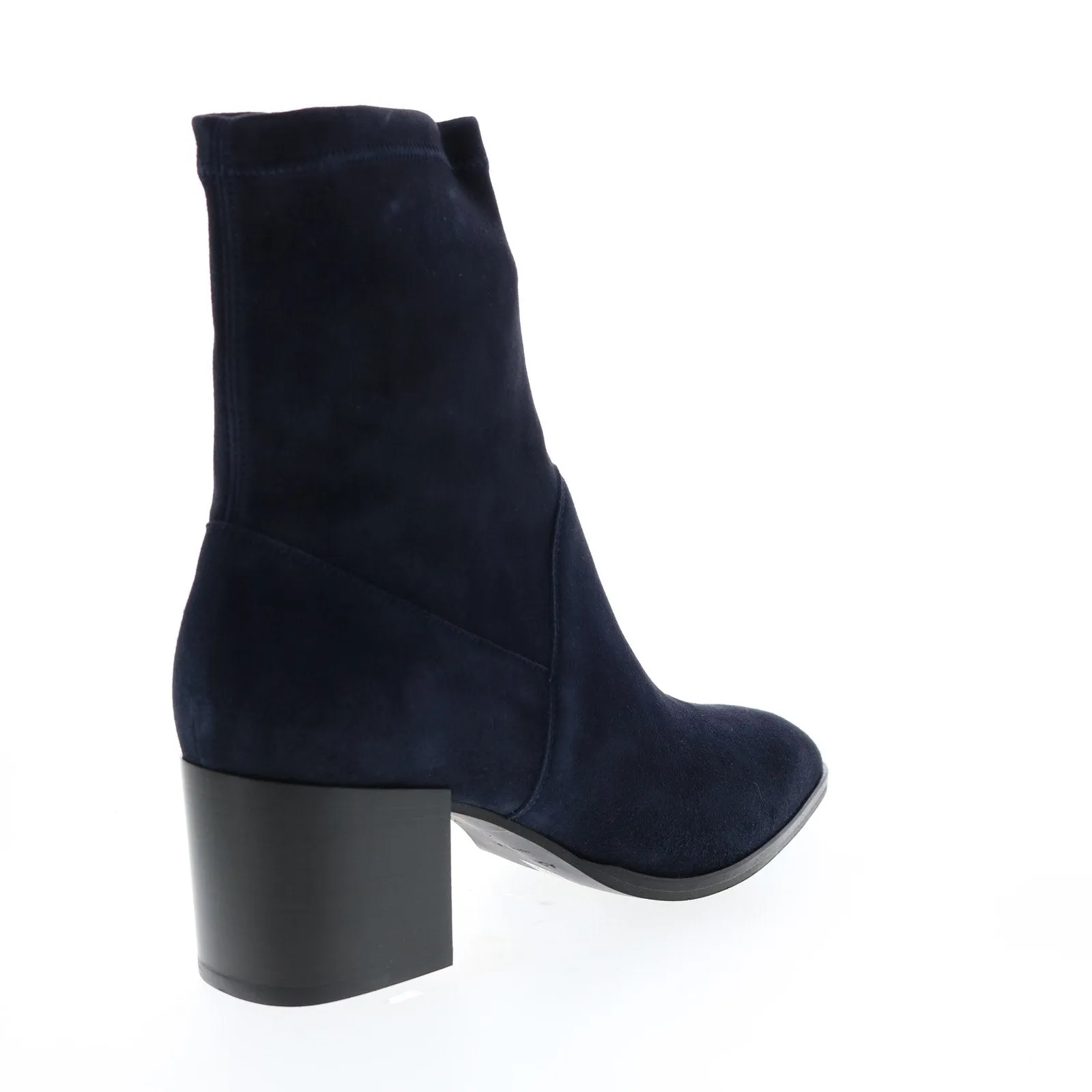 Aquatalia Tia Stretch Suede 34L3219-NVY Womens Blue Suede Zipper Ankle & Booties Boots