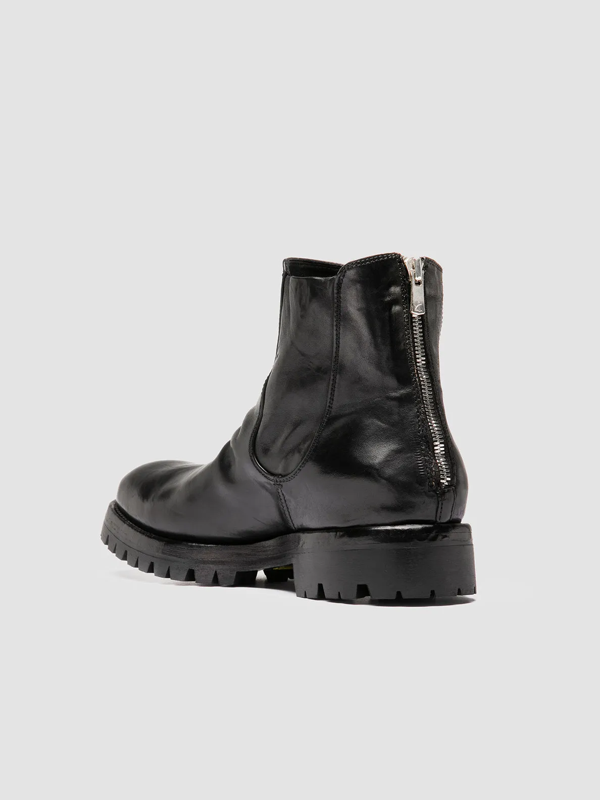 ARBUS 221 - Black Leather Zip Boots