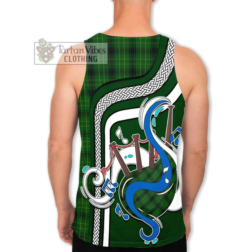 Arthur Highland Tartan Men's Tank Top with Epic Bagpipe Style