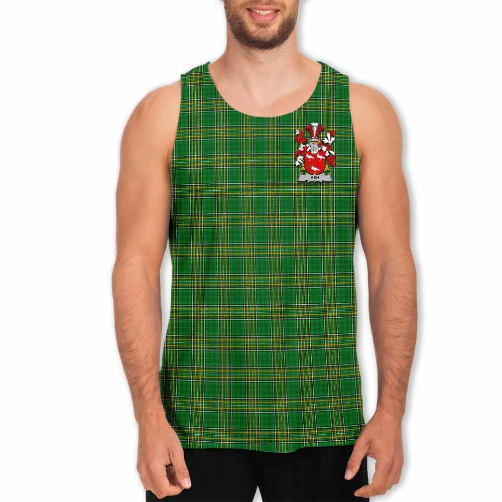 Ash Irish Clan Tartan Men's Tank Top with Coat of Arms