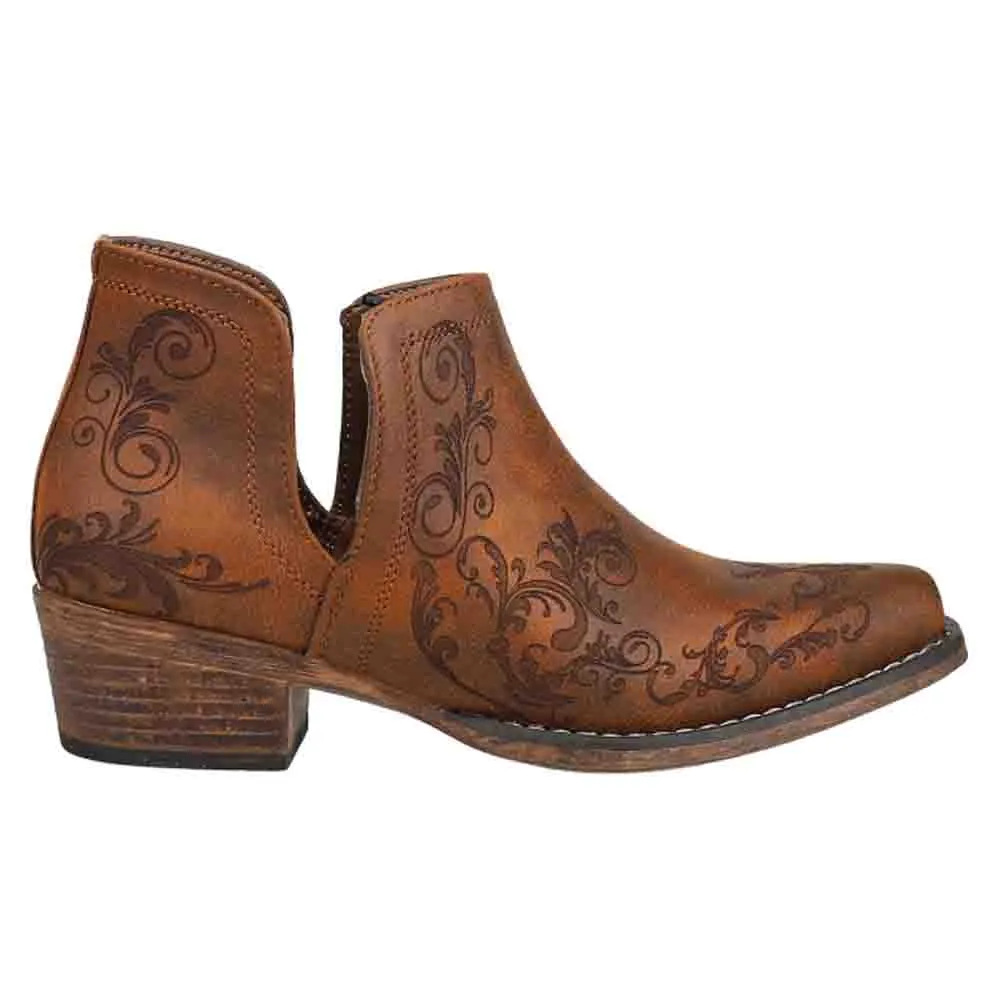 Ava Paisley Embossed Snip Toe Cowboy Booties