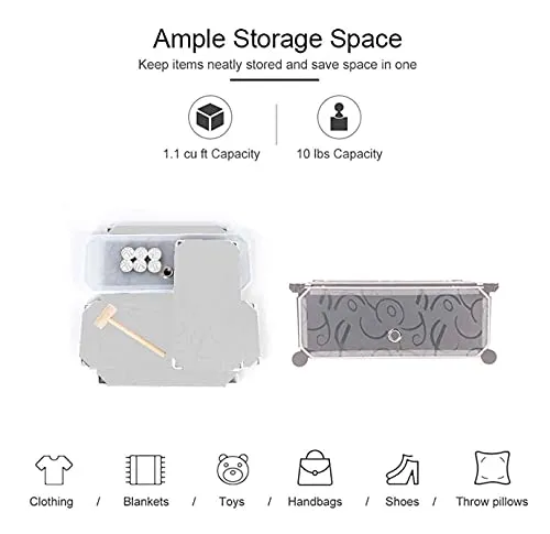 AYSIS DIY Shoe Rack Organizer/Multi-Purpose Plastic 5 Layers Portable and Folding Shoe Rack (White)