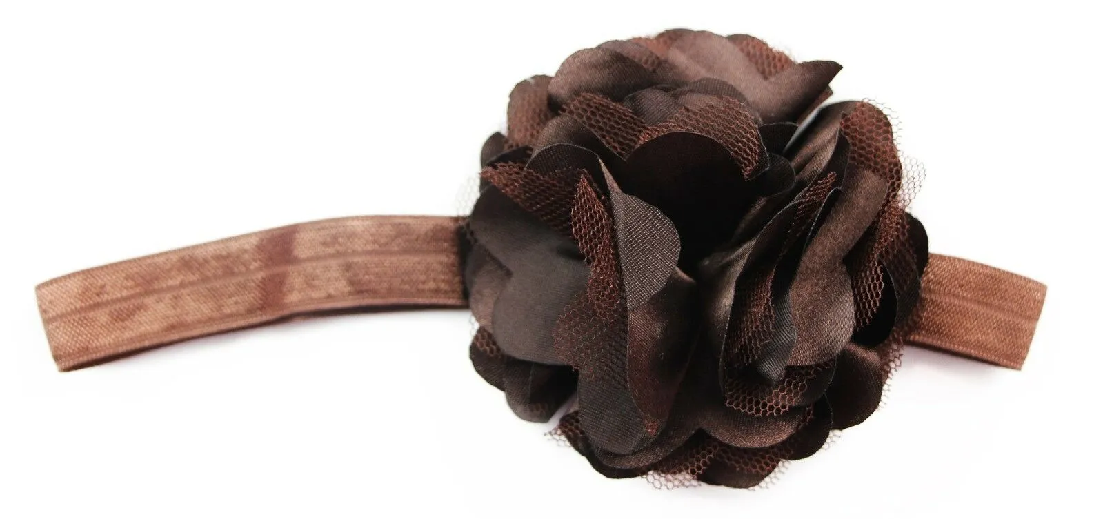 Baby Thin Headband Girl Newborn Toddler Hair Christening Party Flower Brown