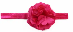 Baby Thin Headband Girl Newborn Toddler Hair Christening Party Flower Hot Pink