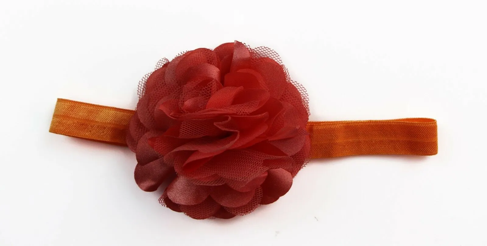 Baby Thin Headband Girl Newborn Toddler Hair Christening Party Flower Orange