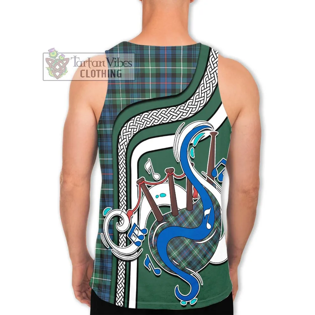 Baillie Ancient Tartan Men's Tank Top with Epic Bagpipe Style