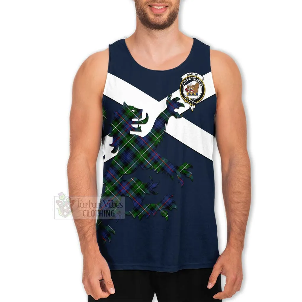 Baillie (Bailey) Tartan Lion Rampant Men's Tank Top  Proudly Display Your Heritage with Alba Gu Brath and Clan Name