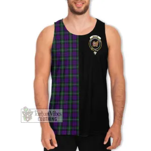 Baillie Highland Society Tartan Men's Tank Top with Family Crest and Half Of Me Style