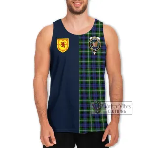 Baillie of Polkemmet Tartan Men's Tank Top Alba with Scottish Lion Royal Arm Half Style