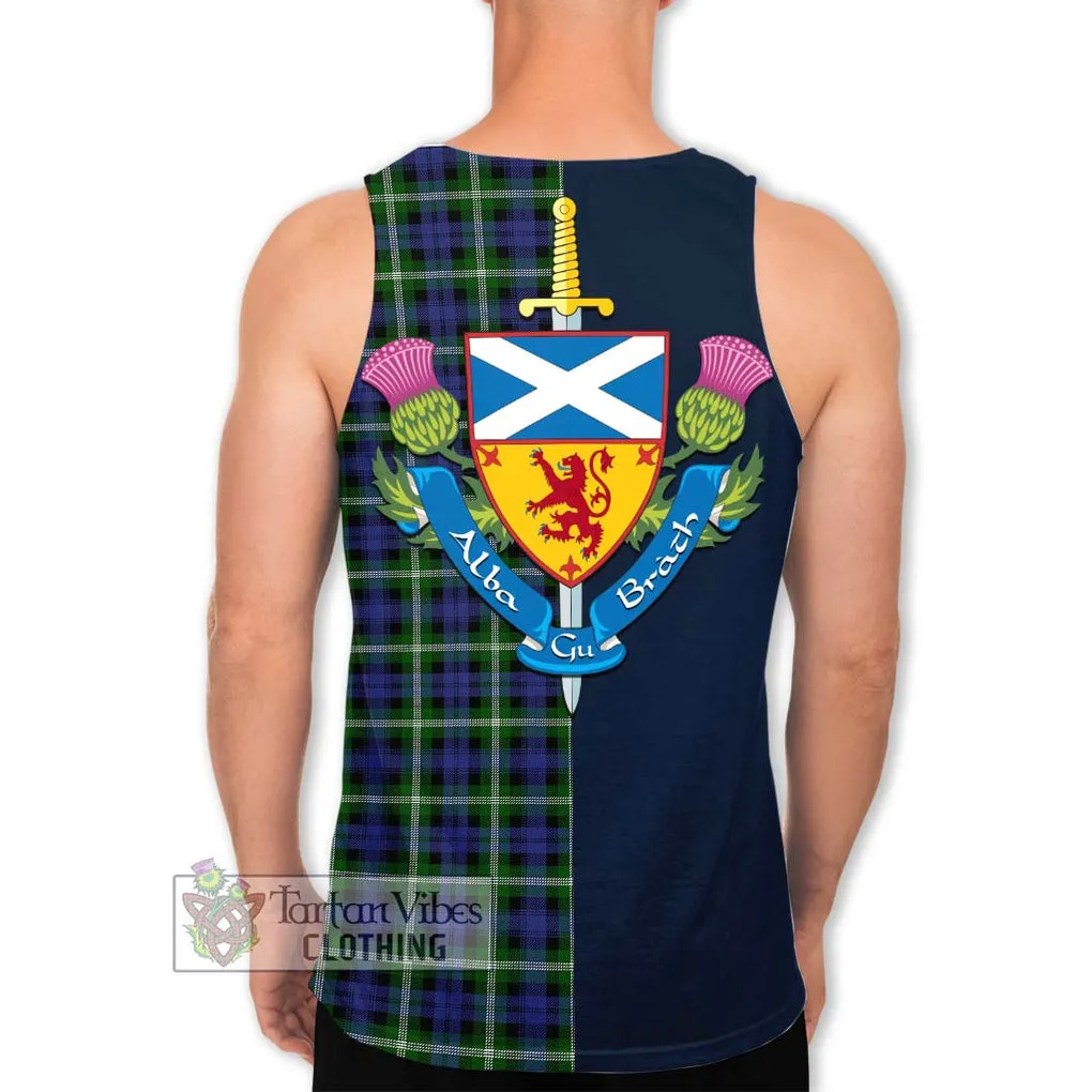 Baillie of Polkemmet Tartan Men's Tank Top Alba with Scottish Lion Royal Arm Half Style