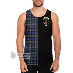 Baird Modern Tartan Men's Tank Top with Family Crest and Half Of Me Style