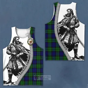 Bannatyne Tartan Clan Crest Men's Tank Top with Highlander Warrior Celtic Style