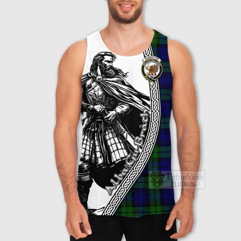 Bannatyne Tartan Clan Crest Men's Tank Top with Highlander Warrior Celtic Style