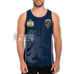 Bannatyne Tartan Men's Tank Top with Family Crest and Lion Rampant Vibes Sport Style