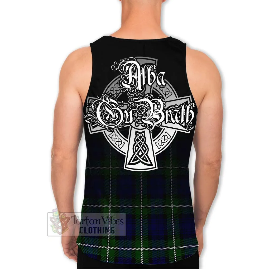 Bannerman Tartan Men's Tank Top Featuring Alba Gu Brath Family Crest Celtic Inspired