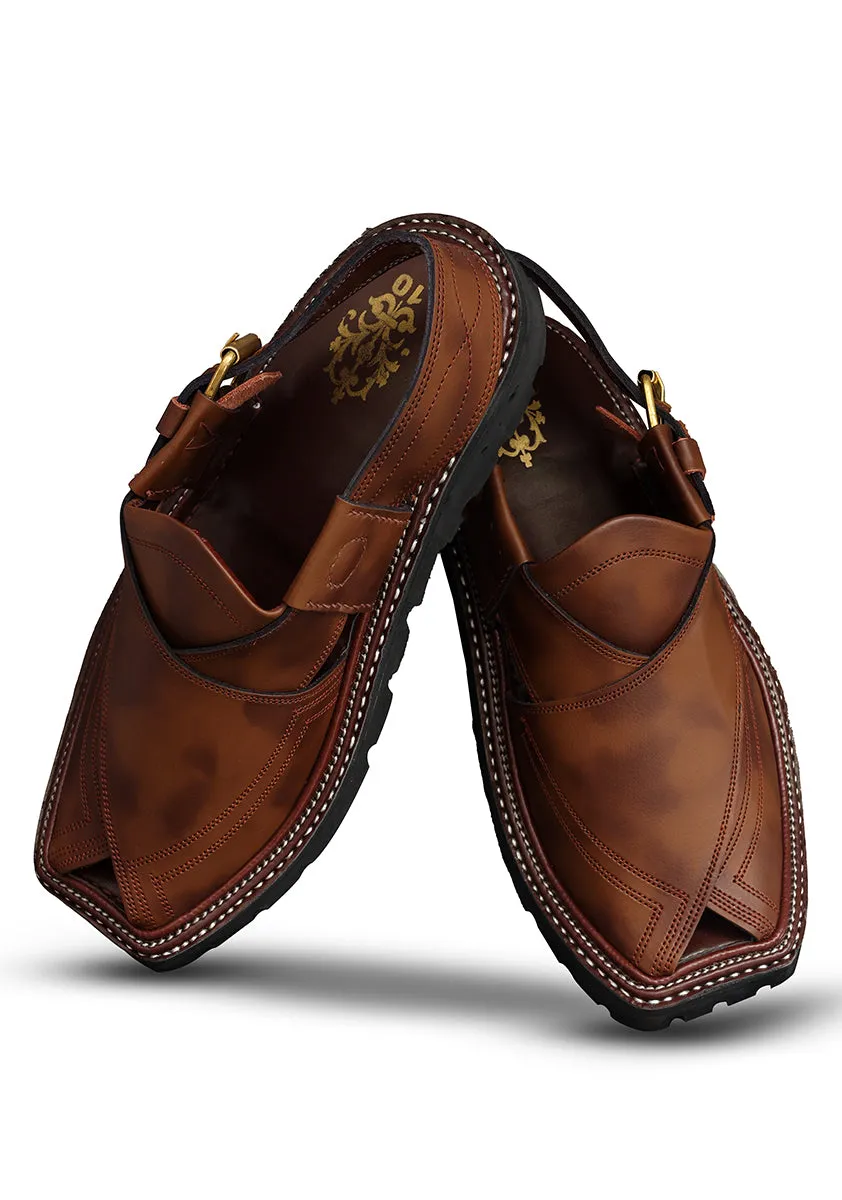 Basic Leather Brown Peshaweri Chappal