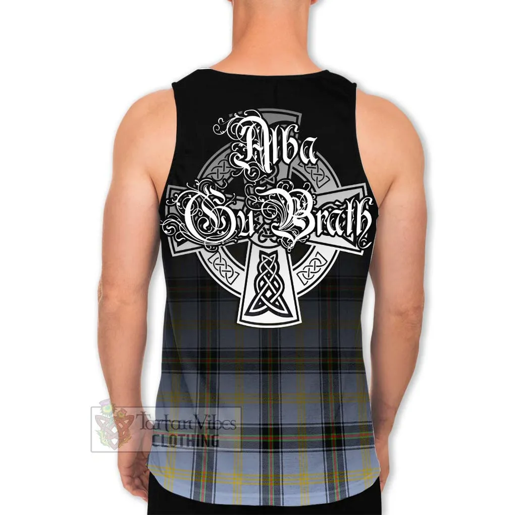 Bell Tartan Men's Tank Top Featuring Alba Gu Brath Family Crest Celtic Inspired