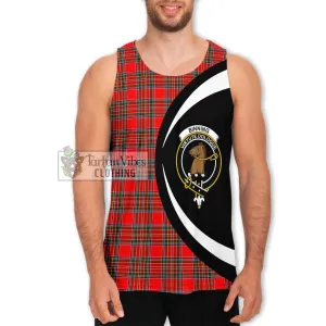 Binning Tartan Men's Tank Top with Family Crest Circle Style