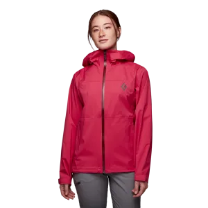 Black Diamond W Stormline Stretch Rain Shell- Pomegranite