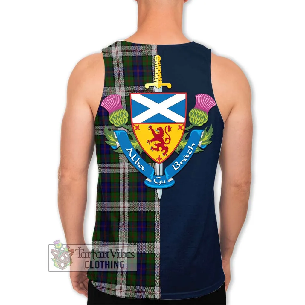 Blair Dress Tartan Men's Tank Top Alba with Scottish Lion Royal Arm Half Style